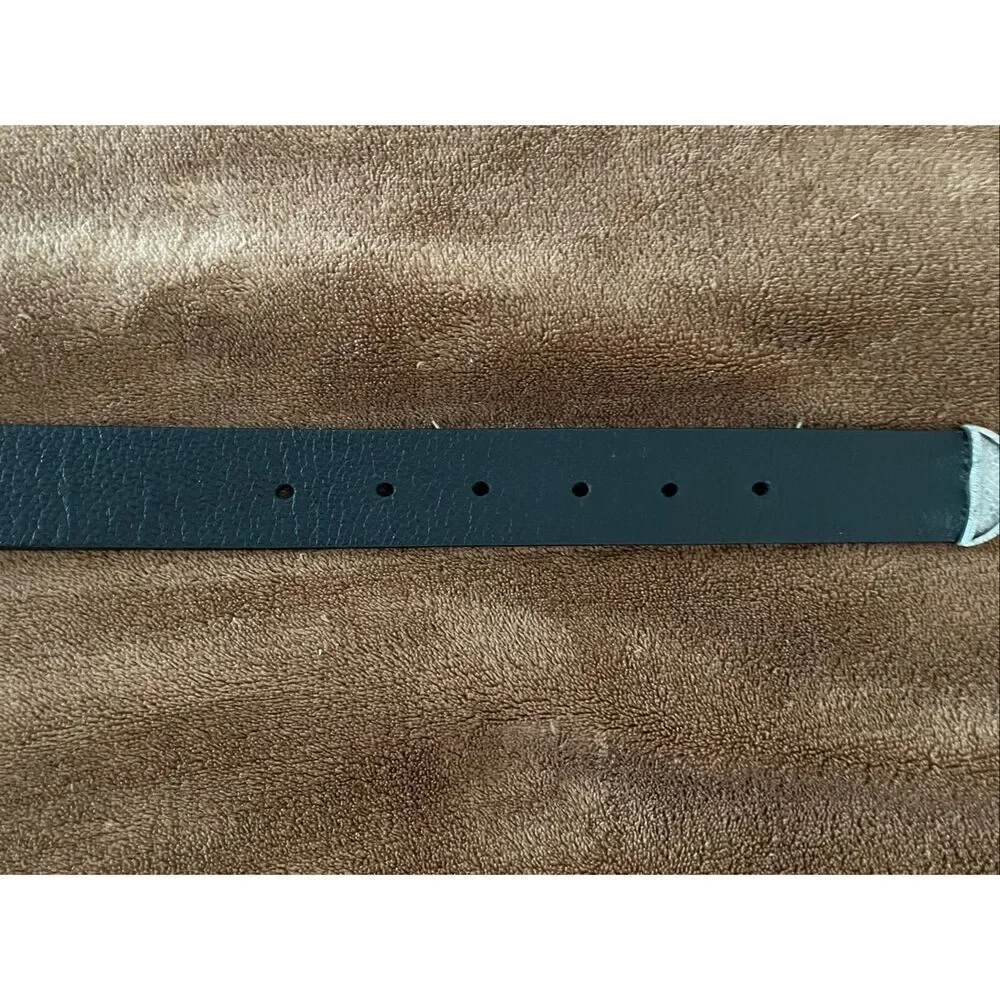Chico's Black Leather Brown Hardware Women's Small Belt